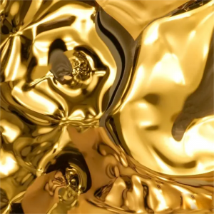 Golden decorative stainless steel wall panel for interior and exterior architectural cladding