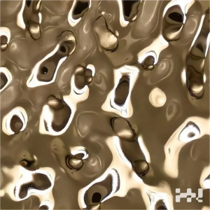 Earth gold stainless steel ripple sheet with wave texture for decorative architectural cladding