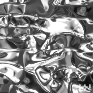 Silver water ripple reflective metal sheet with high-gloss wave texture for decorative wall cladding