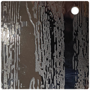 Wood grain style stainless steel etched plate
