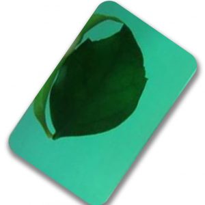Fluorescent green mirror finish stainless steel sheet – bright neon green reflective metal panel