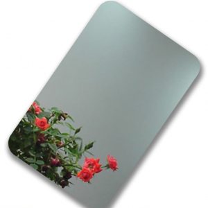 Grey mirror finish stainless steel sheet – sleek neutral silver-grey reflective metal panel
