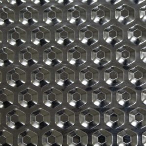 stainless steel embossed sheet with double-sided hexagonal diamond pattern, textured metal panel for enhanced grip and rigidity