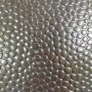 stainless steel embossed sheet with hammer mark texture, handcrafted dimpled surface for decorative panels