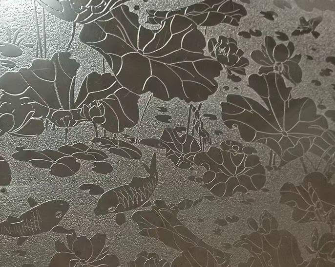 Stainless steel embossed sheets - moonlight over the lotus pond