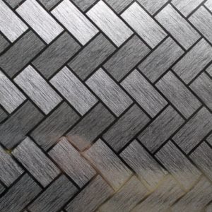 stainless steel embossed sheet with tile pattern, raised square texture for decorative and architectural use