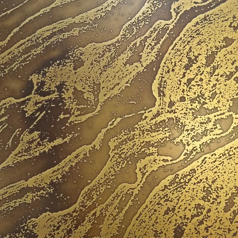 Antique stainless steel sheet with brushed linear pattern for modern rustic design