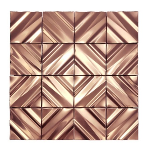 3D recessed stainless steel metal mosaic tile from XinYe Steel