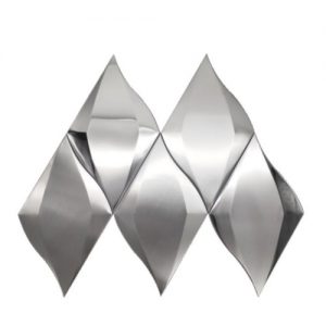 Curved diamond-shaped metallic stainless steel mosaic decorative tile from XinYe Steel