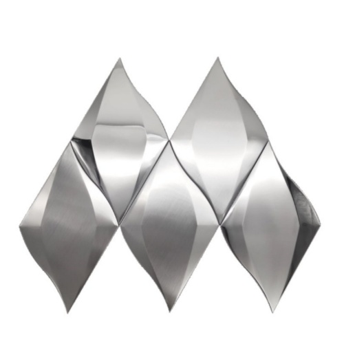 Curved diamond-shaped metallic stainless steel mosaic decorative tile from XinYe Steel