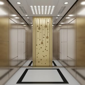 Titanium gold stainless steel elevator car panels