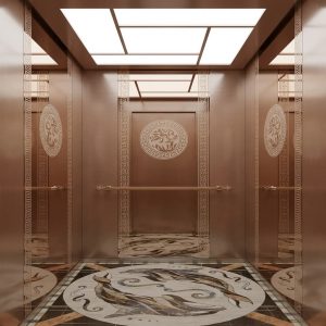 Rose gold decorative stainless steel elevator car panels