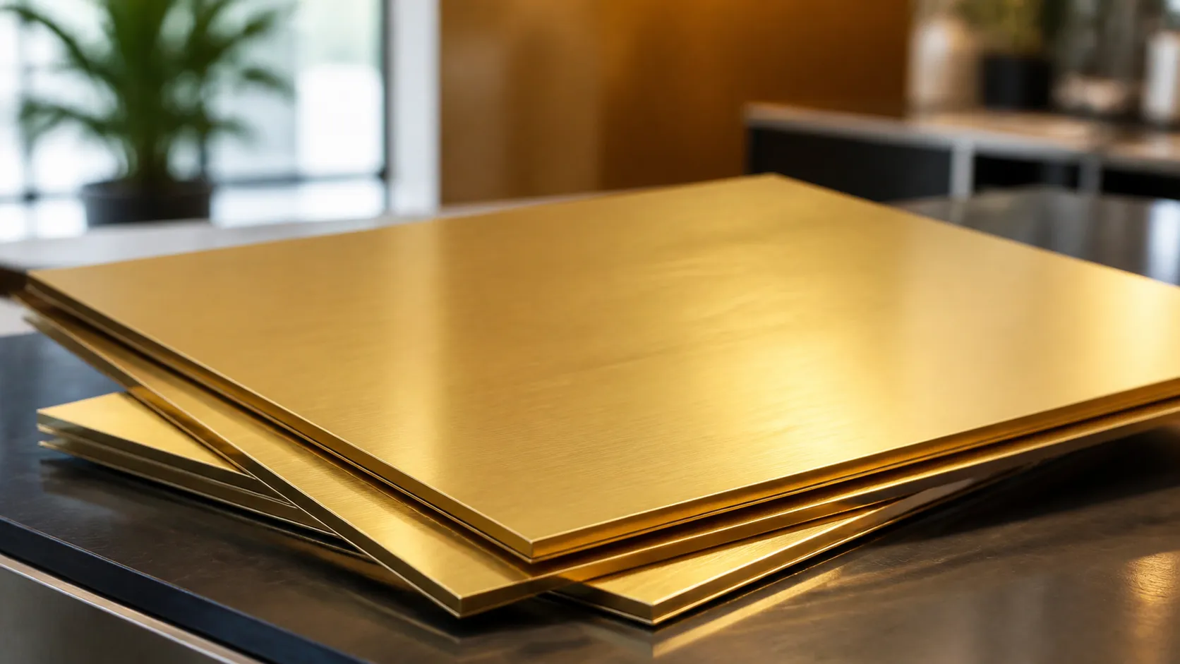 Gold stainless steel sheets are high-quality metal panels coated with a durable PVD titanium gold finish.