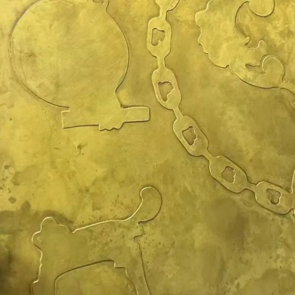 Antique stainless steel sheet with hammered pattern for decorative use